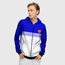 Толстовка 3D на молнии мужская Arsenal fc sport geometry, цвет: 3D-черный — фото 2