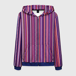 Мужская толстовка на молнии Сиреневый текстурированный квадратики