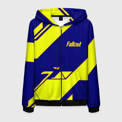 Мужская толстовка на молнии Fallout film geometry / 3D-Черный – фото 1