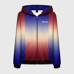 Мужская толстовка на молнии Красный-синий градиентный узор