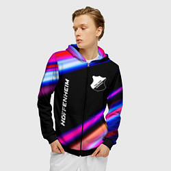 Толстовка 3D на молнии мужская Hoffenheim speed game lights, цвет: 3D-черный — фото 2
