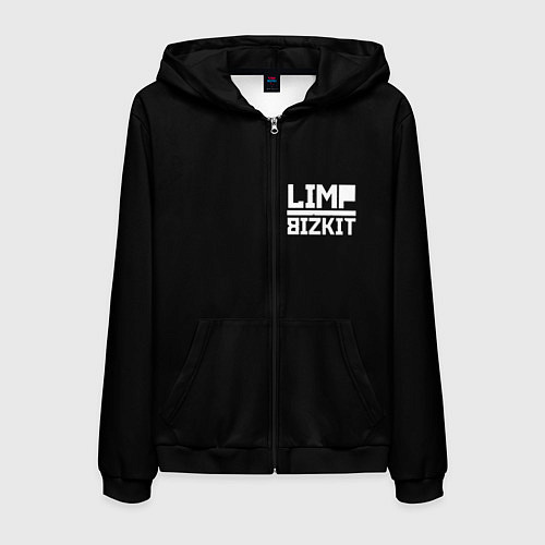Мужская толстовка на молнии Lim Bizkit logo / 3D-Черный – фото 1
