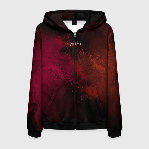 Мужская толстовка на молнии Smile and colors / 3D-Черный – фото 1