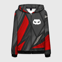 Толстовка 3D на молнии мужская DanMachi red lines, цвет: 3D-черный