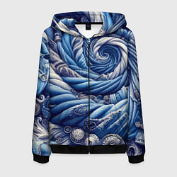 Толстовка 3D на молнии мужская Denim funnel - fashion trend, цвет: 3D-черный