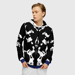 Толстовка 3D на молнии мужская Тест Роршаха - нейросеть, цвет: 3D-синий — фото 2