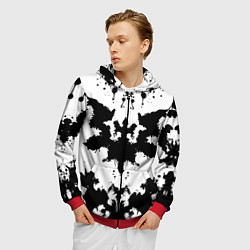 Толстовка 3D на молнии мужская Психоделический тест Роршаха, цвет: 3D-красный — фото 2