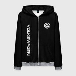 Мужская толстовка на молнии Volkswagen logo white