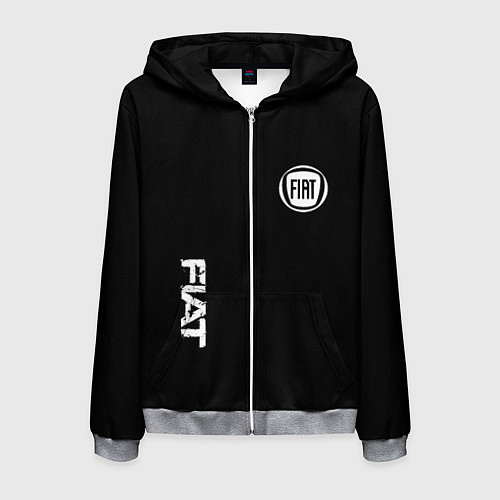 Мужская толстовка на молнии FIAT logo white auto / 3D-Меланж – фото 1
