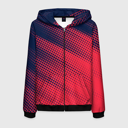 Мужская толстовка на молнии Яркий абстрактный узор для спорта / 3D-Черный – фото 1