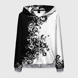 Мужская толстовка на молнии Чёрно белый стильный узор