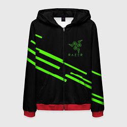Мужская толстовка на молнии Razer line green