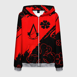 Толстовка 3D на молнии мужская Assassins Creed logo clewer, цвет: 3D-меланж