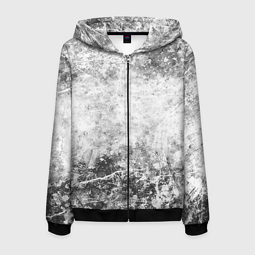 Мужская толстовка на молнии Абстракция - серый ветер / 3D-Черный – фото 1