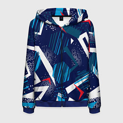 Толстовка 3D на молнии мужская Абстрактный фон с пятнистым узором, цвет: 3D-синий