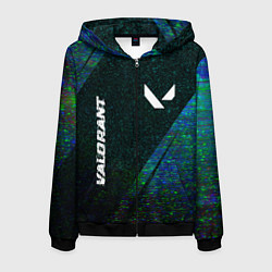 Мужская толстовка на молнии Valorant glitch blue cybersport