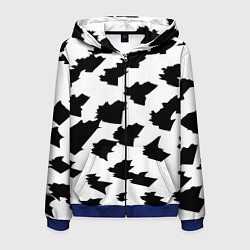 Толстовка 3D на молнии мужская Чётные пятна на белом фоне - минимализм, цвет: 3D-синий
