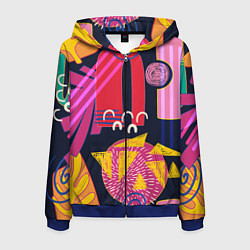 Толстовка 3D на молнии мужская Ширли мырли, цвет: 3D-синий