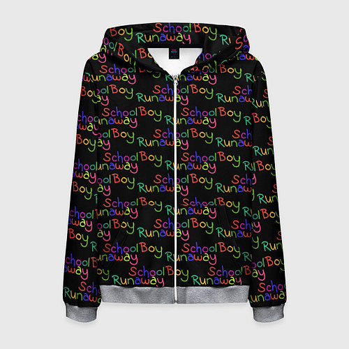 Мужская толстовка на молнии Logo - Schoolboy Runaway pattern / 3D-Меланж – фото 1