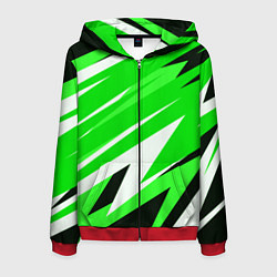 Мужская толстовка на молнии Geometry stripes green