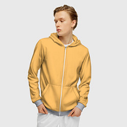 Толстовка 3D на молнии мужская Эмоция радости - желтый, цвет: 3D-меланж — фото 2