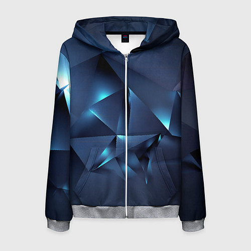 Мужская толстовка на молнии Геометрия с подсветкой / 3D-Меланж – фото 1