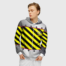 Толстовка 3D на молнии мужская Opel линии, цвет: 3D-белый — фото 2