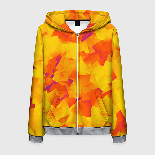 Мужская толстовка на молнии Желтый калейдоскоп / 3D-Меланж – фото 1