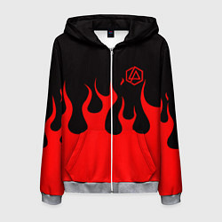 Мужская толстовка на молнии Linkin park logo fire