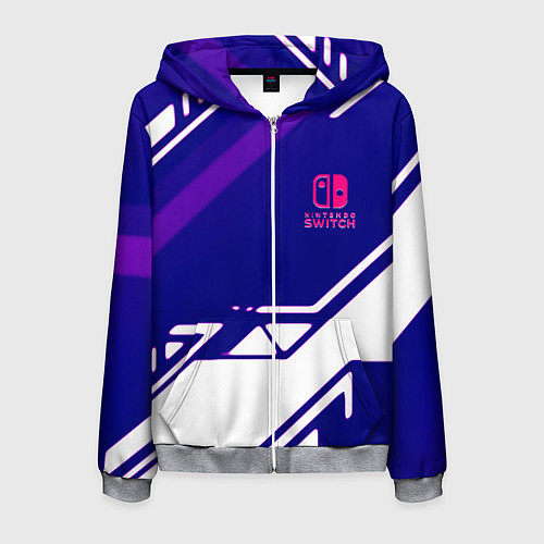 Мужская толстовка на молнии Нинтендо геометрия киберспорт / 3D-Меланж – фото 1