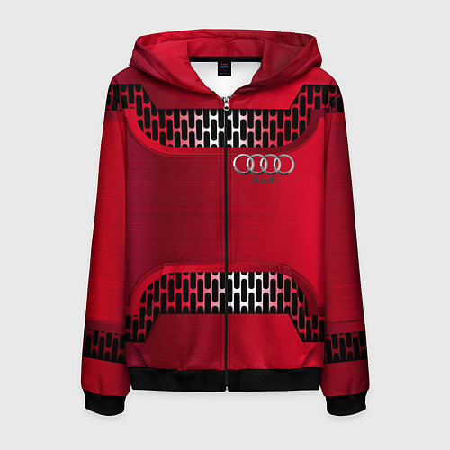 Мужская толстовка на молнии Audi metal steel / 3D-Черный – фото 1