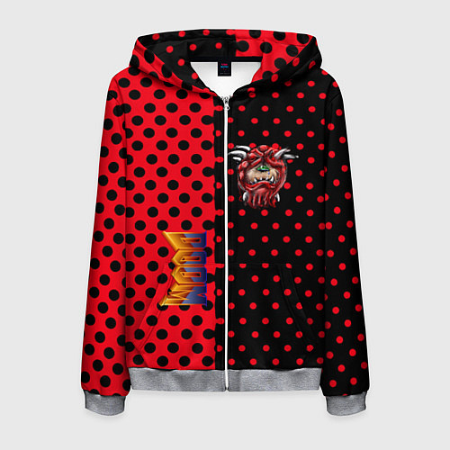 Мужская толстовка на молнии Doom pattern steell / 3D-Меланж – фото 1