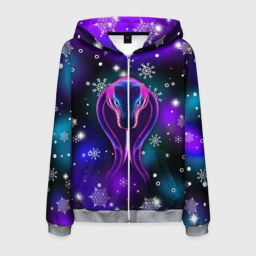 Мужская толстовка на молнии Космическая кобра / 3D-Меланж – фото 1