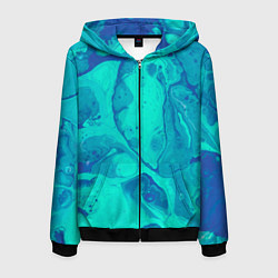 Толстовка 3D на молнии мужская Эффект размытых красок, цвет: 3D-черный