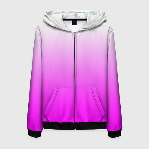 Мужская толстовка на молнии Gradient color pink / 3D-Черный – фото 1