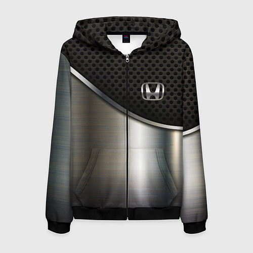 Мужская толстовка на молнии Honda metal car / 3D-Черный – фото 1