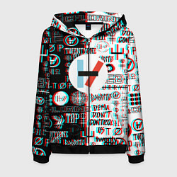 Мужская толстовка на молнии Twenty one pilots glitch pattern