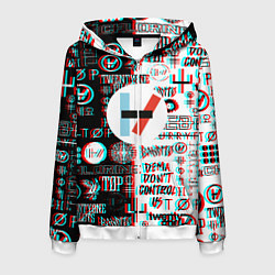 Мужская толстовка на молнии Twenty one pilots glitch pattern