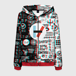 Мужская толстовка на молнии Twenty one pilots glitch pattern