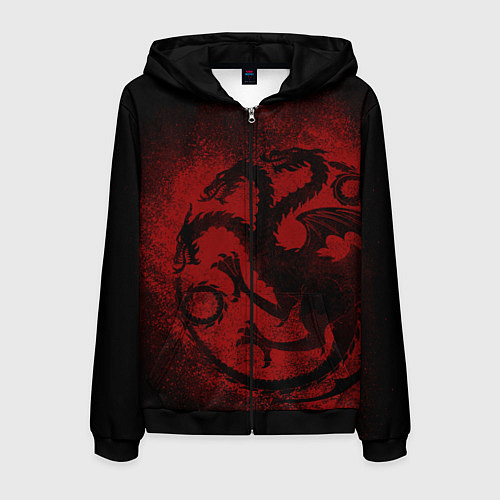 Мужская толстовка на молнии Targaryen house Game of Thrones / 3D-Черный – фото 1
