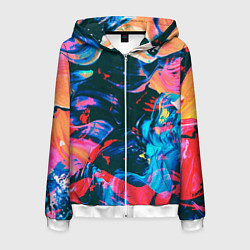 Толстовка 3D на молнии мужская Colors, цвет: 3D-белый