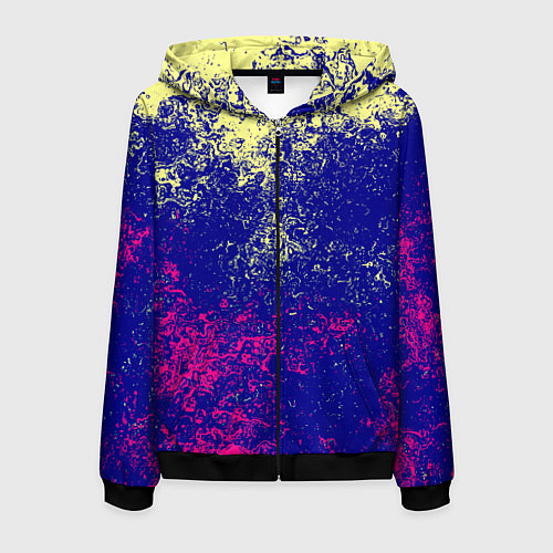 Мужская толстовка на молнии Брызги красок фильтр / 3D-Черный – фото 1