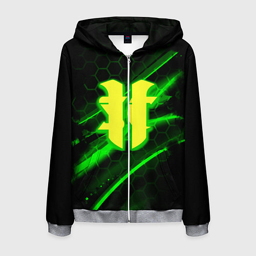 Мужская толстовка на молнии Starcraft 2 кислотные соты линии / 3D-Меланж – фото 1