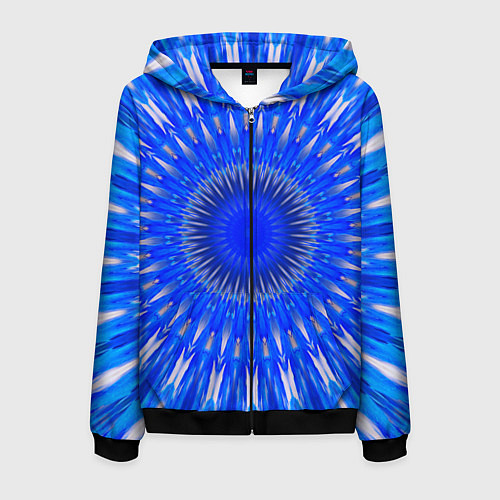 Мужская толстовка на молнии Абстрактный узор психоделика / 3D-Черный – фото 1