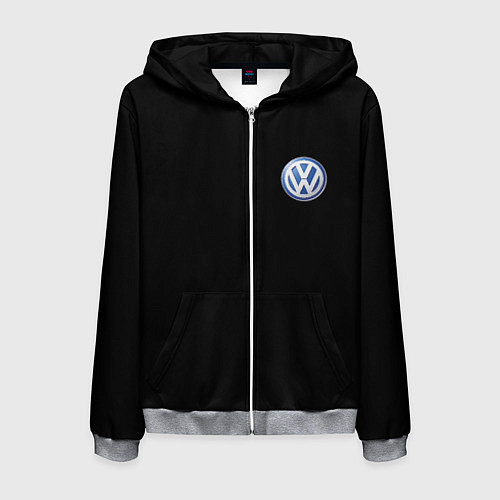 Мужская толстовка на молнии Volkswagen logo auto / 3D-Меланж – фото 1