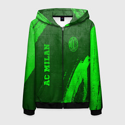 Мужская толстовка на молнии AC Milan - green gradient вертикально