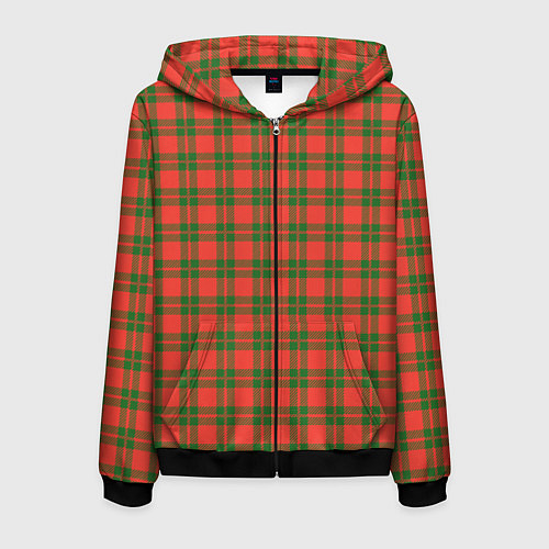 Мужская толстовка на молнии Шотландский уют / 3D-Черный – фото 1