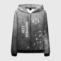 Мужская толстовка на молнии Ozzy Osbourne - grey gradient вертикально