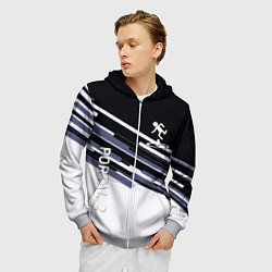 Толстовка 3D на молнии мужская Portal line geometry, цвет: 3D-меланж — фото 2