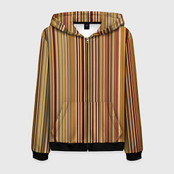 Толстовка 3D на молнии мужская Полосатость, цвет: 3D-черный